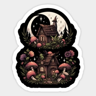 Aesthetic Goblincore and dark Cottagecore Mushroom women Sticker